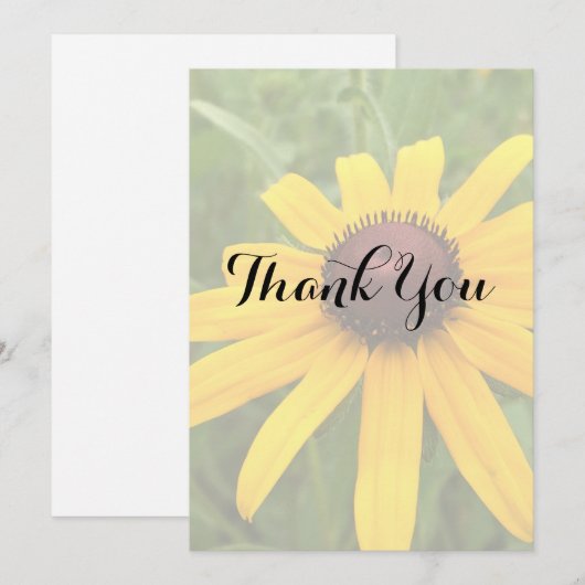 Floral Vrijgezellenfeest Single Rudbeckia Foto Aan Bedankkaart (Voorkant / Achterkant)