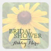 Floral Vrijgezellenfeest Single Rudbeckia Foto Vierkante Sticker (Voorkant)