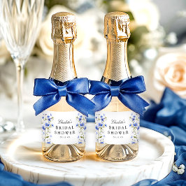 Floral Vrijgezellenfeest Sparkling Wijnetiket