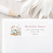 Floral Vrijgezellenfeest Tea Party Adres Etiket (Insitu)