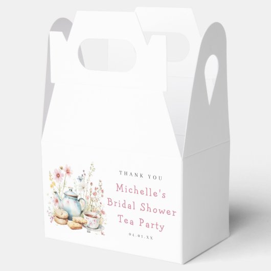 Floral Vrijgezellenfeest Tea Party Bedankdoosjes (Geopend)
