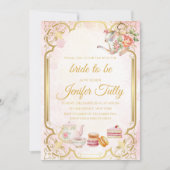 Floral Vrijgezellenfeest Tea Party Invitation Kaart (Voorkant)