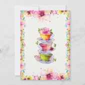 Floral Vrijgezellenfeest Tea Party Kaart (Achterkant)