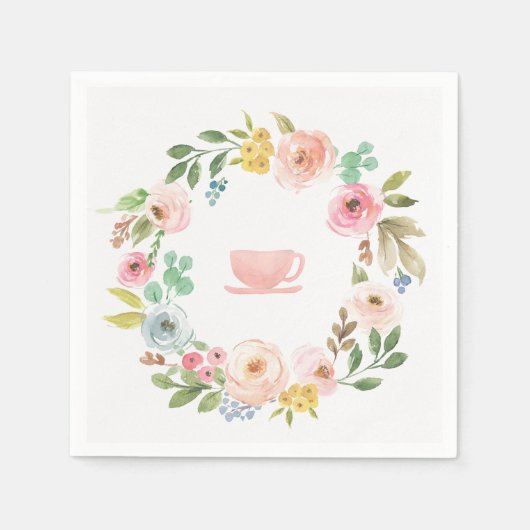 Floral Vrijgezellenfeest Tea Party servetten (Voorkant)