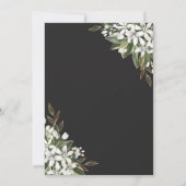 Floral Vrijgezellenfeest voor zwarte en gouden Wat Save The Date (Achterkant)