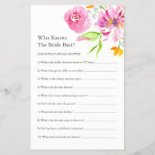 Floral Vrijgezellenfeest Vragen spel Flyer (Voorkant)