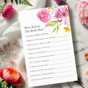 Floral Vrijgezellenfeest Vragen spel Flyer