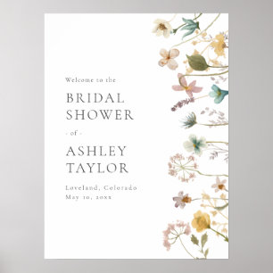 Floral Vrijgezellenfeest Welkom Sign Poster