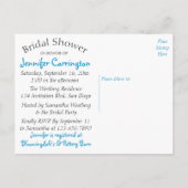 Floral Vrijgezellenfeest White Daisy Blue Invitati Uitnodiging Briefkaart (Achterkant)