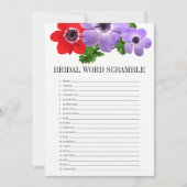Floral Vrijgezellenfeest Word Scramble Game Kaart (Voorkant)