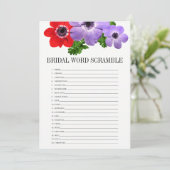 Floral Vrijgezellenfeest Word Scramble Game Kaart (Staand voorkant)