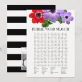 Floral Vrijgezellenfeest Word Search Game Kaart (Voorkant / Achterkant)