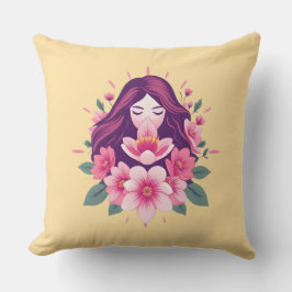 Floral Vrouwelijke Empowerment Sierkussen