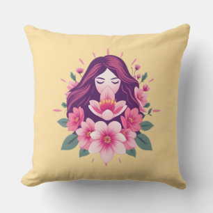 Floral Vrouwelijke Empowerment Sierkussen