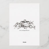 Floral, vruchten, vogelbarokje, Lijst bruiloft Folie Uitnodiging (Achterkant)