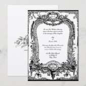 Floral, vruchten, vogelbarokje, Lijst bruiloft Kaart (Voorkant / Achterkant)