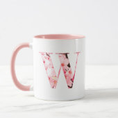 Floral W Initial Mug | Personalized Name & Traits Mok (Links)