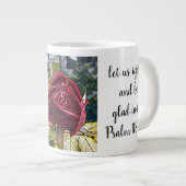 Floral w/ Scripture Verse, "Glas in lood" Roos Grote Koffiekop (Voorkant rechts)