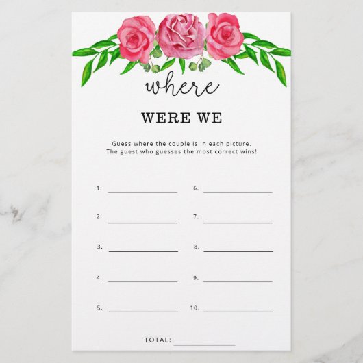 Floral Waar waren we vrijgezellenfeest-spel (Voorkant)