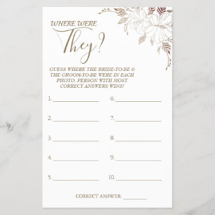 Floral Waar waren ze Vrijgezellenfeest-spelkaartvl Flyer