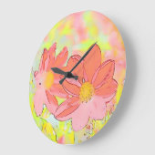 Floral Wall Clock Grote Klok (Hoek)