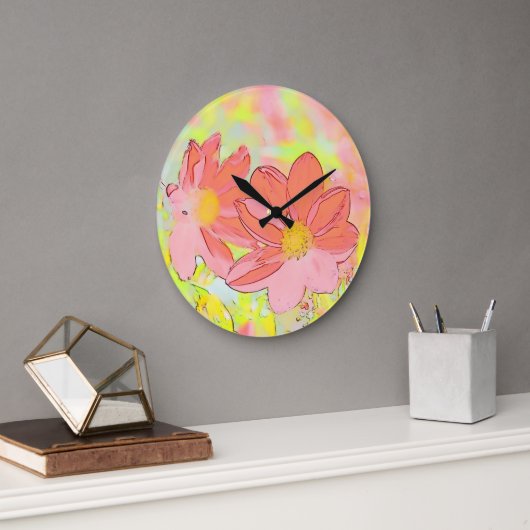 Floral Wall Clock Grote Klok (Kantoor)