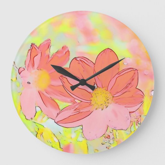 Floral Wall Clock Grote Klok (Voorkant)