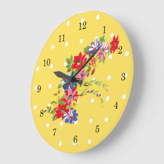 Floral Wall Clock Grote Klok (Hoek)