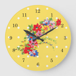 Floral Wall Clock Grote Klok