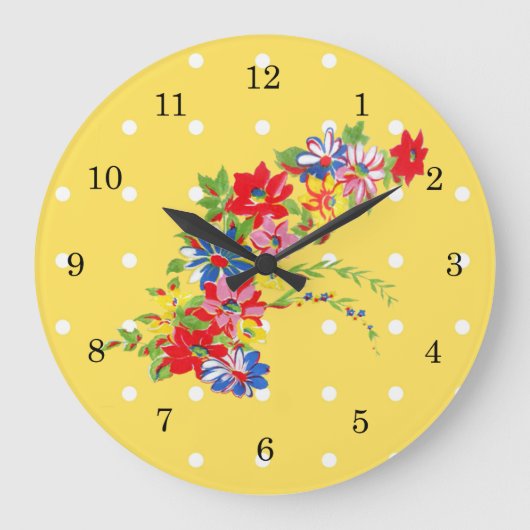 Floral Wall Clock Grote Klok (Voorkant)