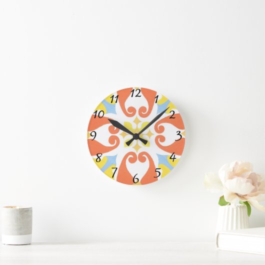 Floral Wall Clock Ronde Klok (Huis)
