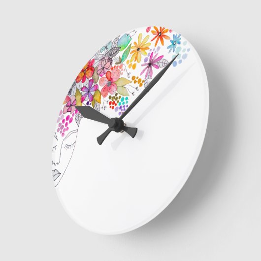 Floral Wall Clock Ronde Klok (Hoek)