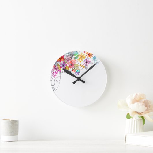 Floral Wall Clock Ronde Klok (Huis)