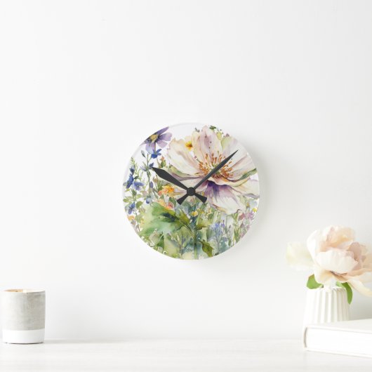 Floral Wall Clock Ronde Klok (Huis)