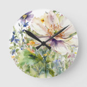 Floral Wall Clock Ronde Klok (Voorkant)