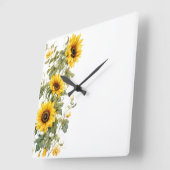 Floral Wall Clock Vierkante Klok (Hoek)