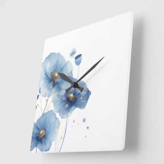 Floral Wall Clock Vierkante Klok (Hoek)