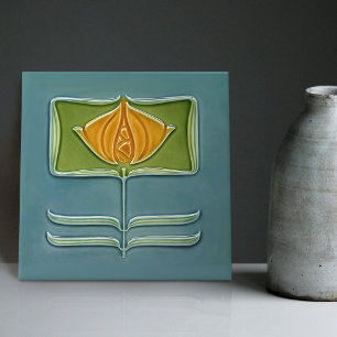 Floral Wall Decor Art  Deco keramische decoratie Tegeltje