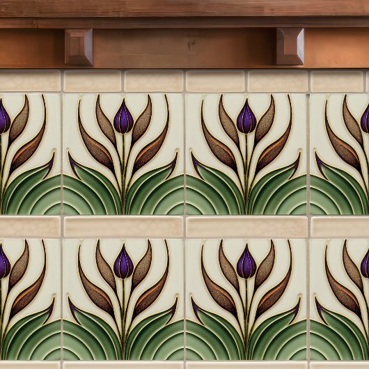 Floral Wall Decor Art  Deco Tegeltje