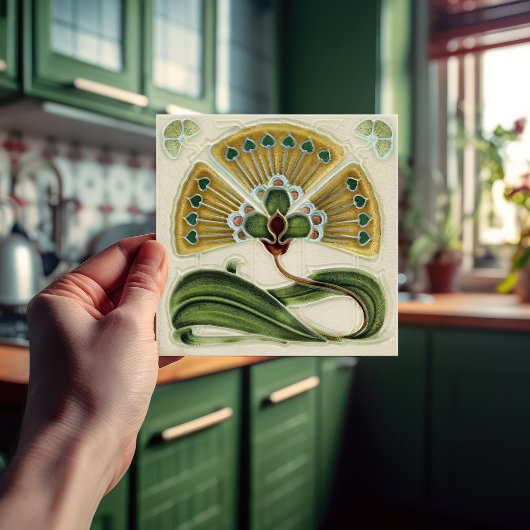 Floral Wall Decor Art  Deco Tegeltje