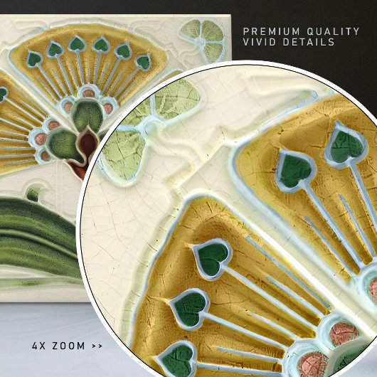 Floral Wall Decor Art  Deco Tegeltje