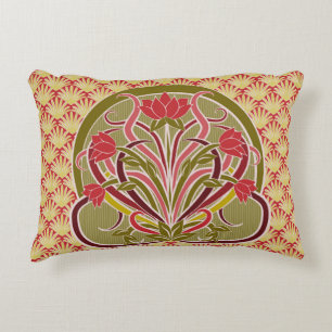 Floral wallpaper in art nouveau style, ill accent kussen