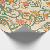Floral wallpaper in art nouveau style,  ill cadeaupapier (Hoek)