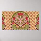 Floral wallpaper in art nouveau style,  ill poster (Voorkant)