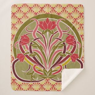Floral wallpaper in art nouveau style,  ill sherpa deken