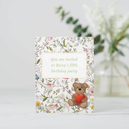 Floral Wallpaper Pattern Kaart (Staand voorkant)