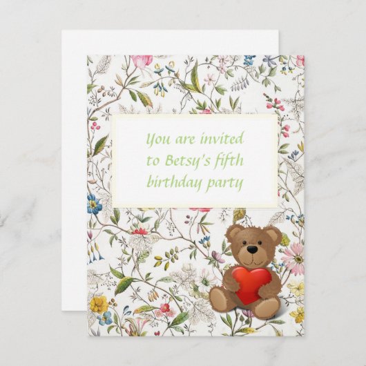 Floral Wallpaper Pattern Kaart (Voorkant / Achterkant)