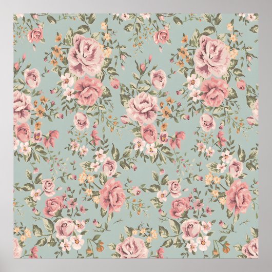  Floral Wallpaper Poster (Voorkant)