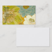 Floral Wallpaper, Turquoise Green & Brown Visitekaartje (Voorkant / Achterkant)