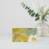 Floral Wallpaper, Turquoise Green & Brown Visitekaartje (Staand voorkant)